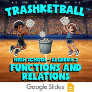 Functions and Relations TRASHKETBALL Math Game - No Prep Algebra 2 Review