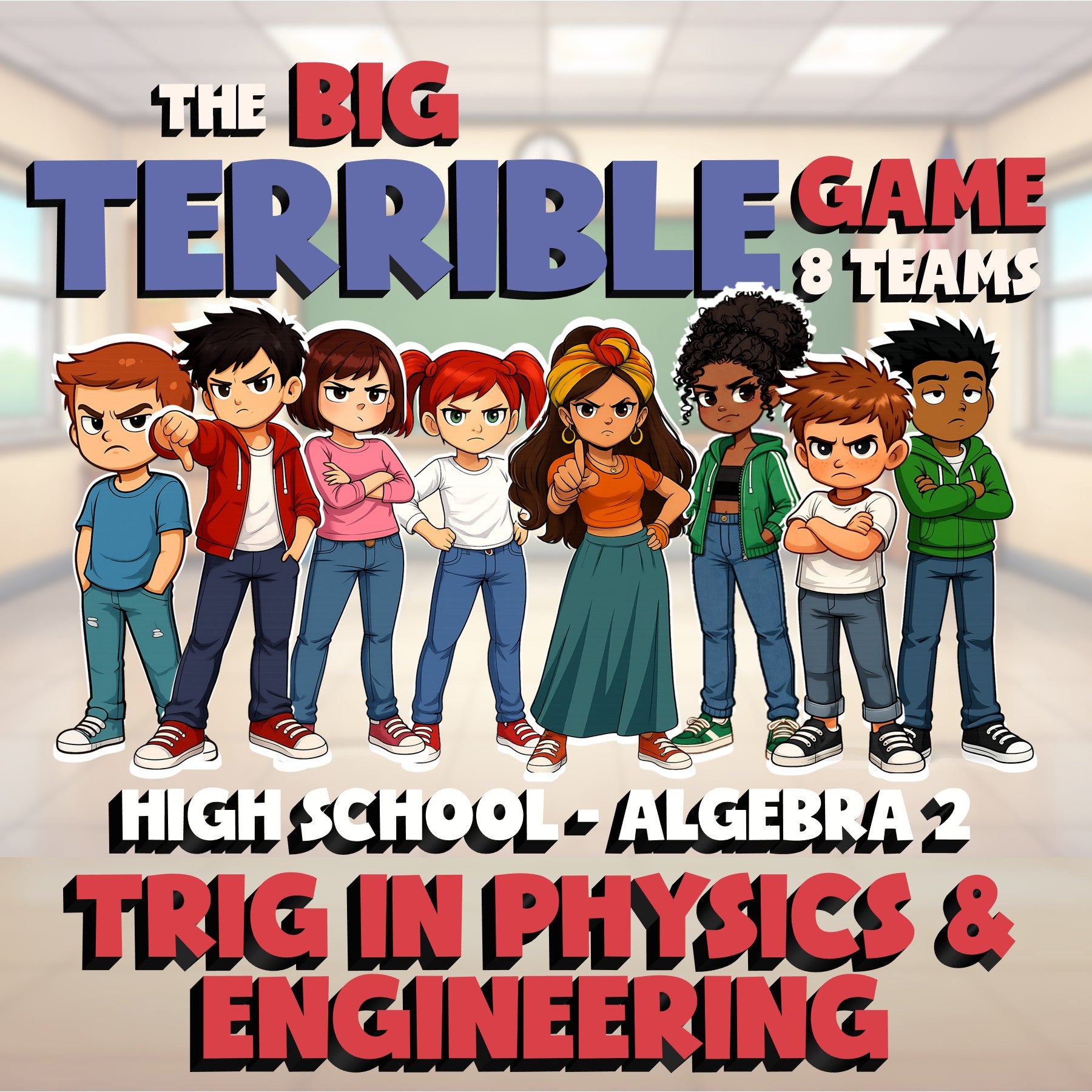 Trig in Physics & Engineering BIG TERRIBLE GAME - No Prep Algebra 2 Math Review