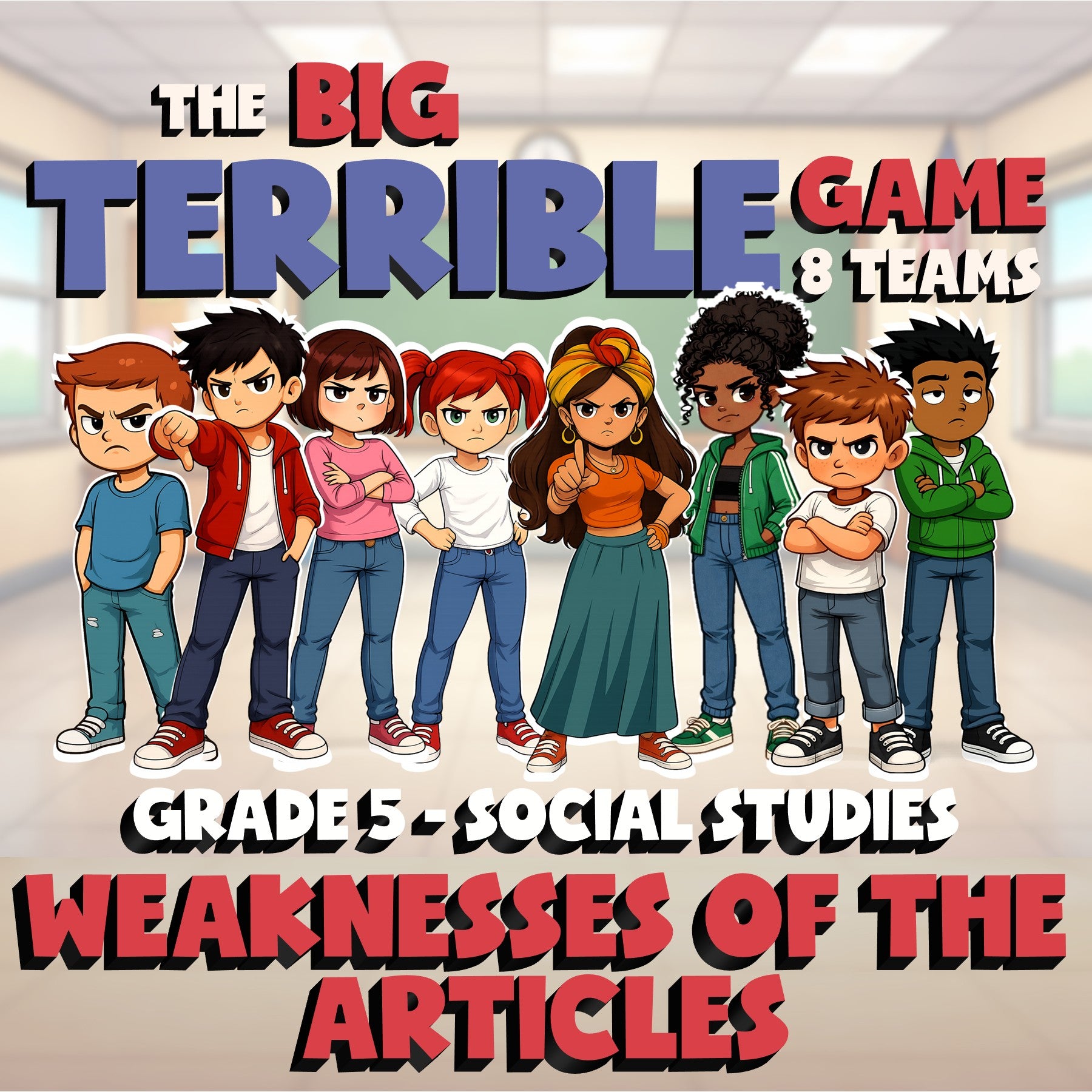 Weaknesses of the Articles BIG TERRIBLE GAME - No Prep Grade 5 Socials Review