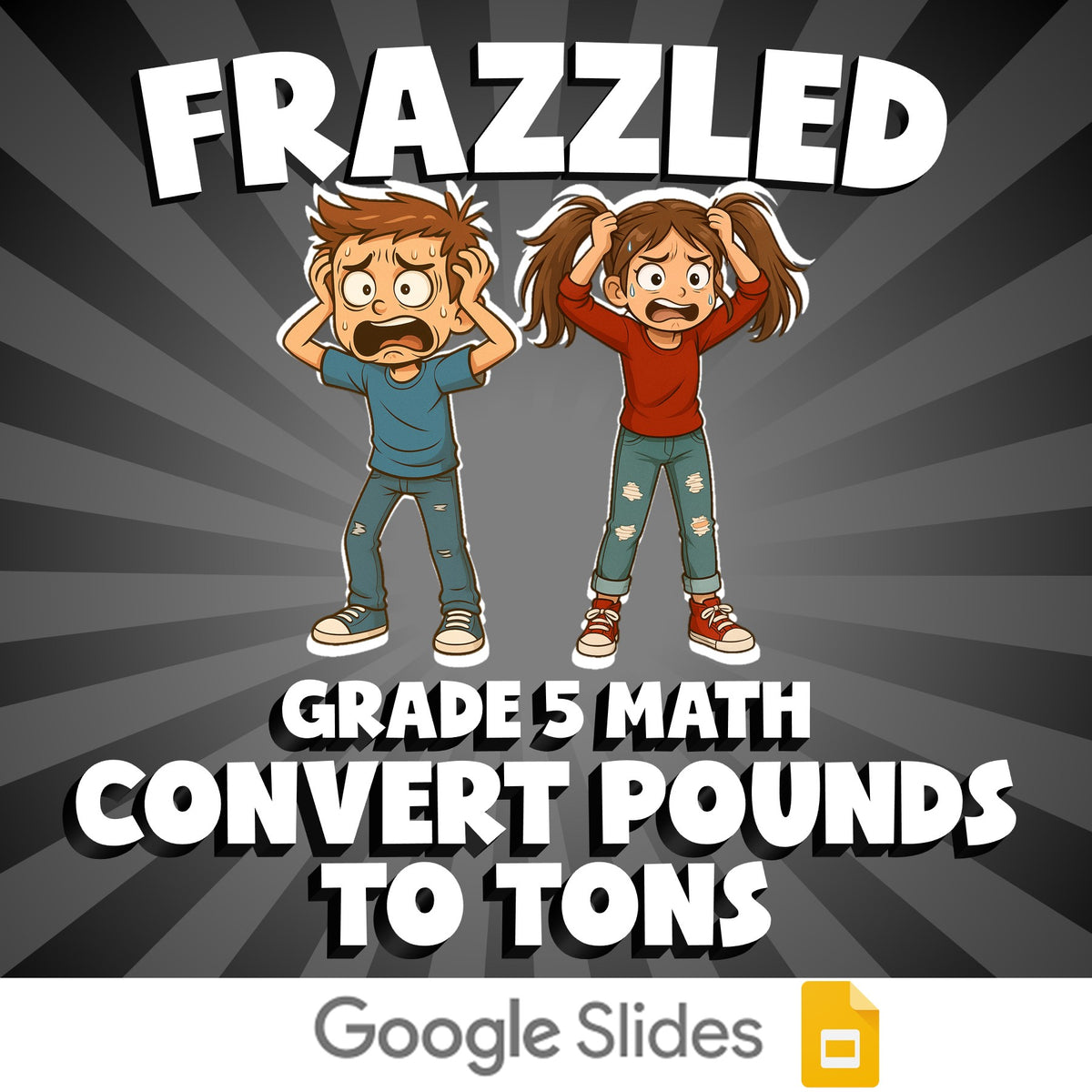 Convert Pounds to Tons FRAZZLED Math Game - No Prep Grade 5 Review Activity