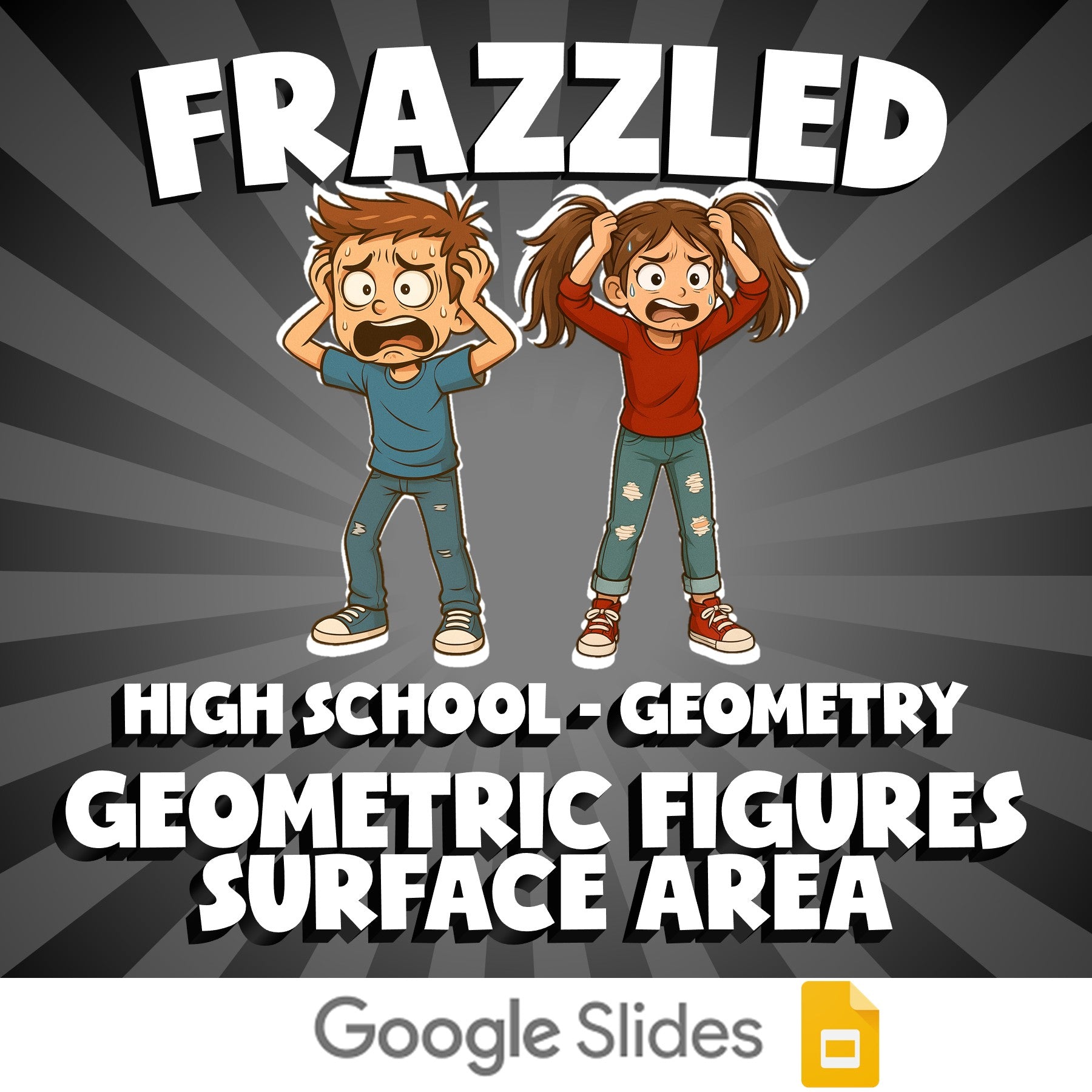 Geometric Figures Surface Area FRAZZLED Math Game - No Prep Geometry Review