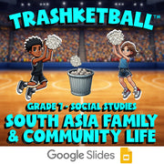 South Asia Family & Community Life TRASHKETBALL Socials Game - No Prep Grade 7