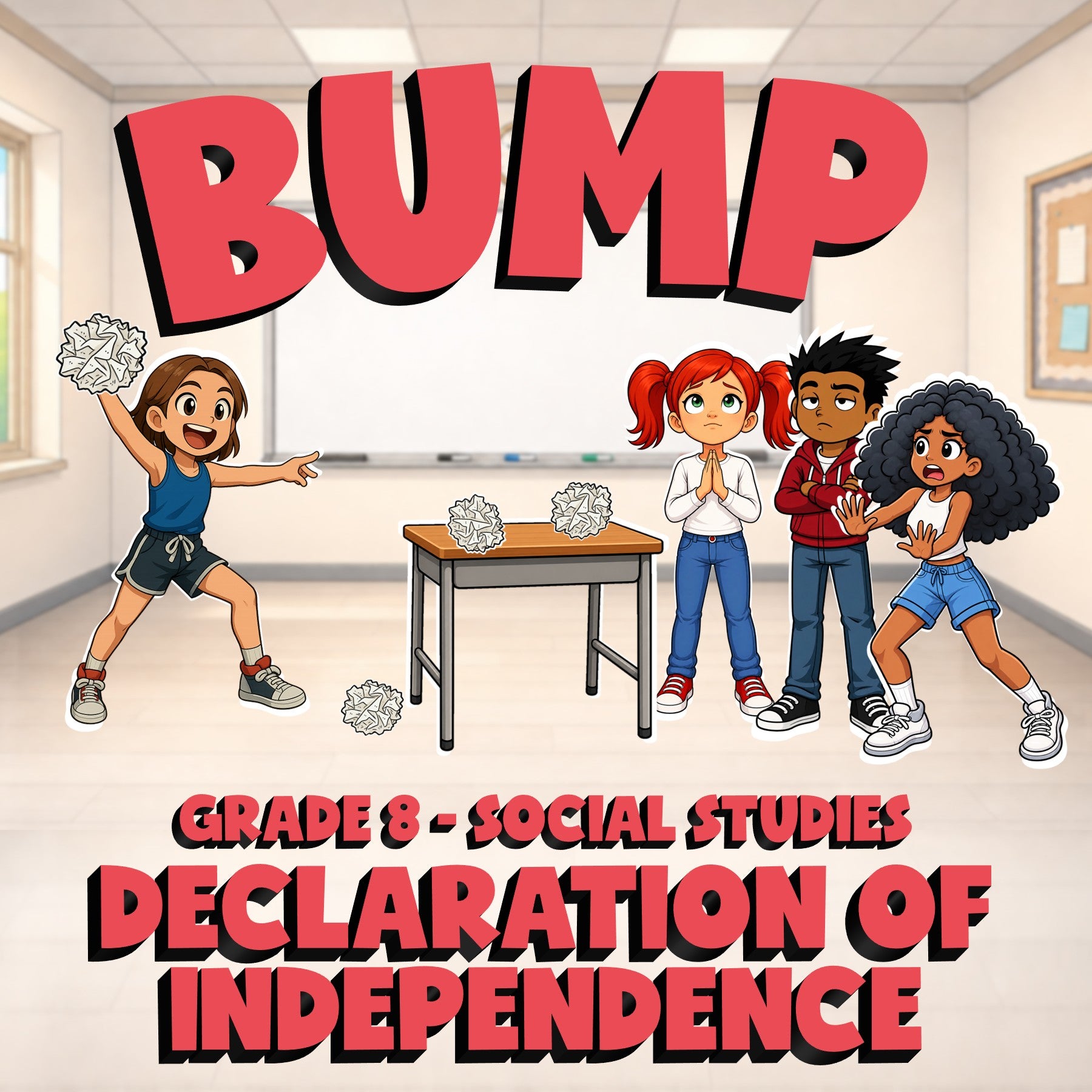 Declaration of Independence BUMP Socials Game - No Prep Grade 8 Review Activity