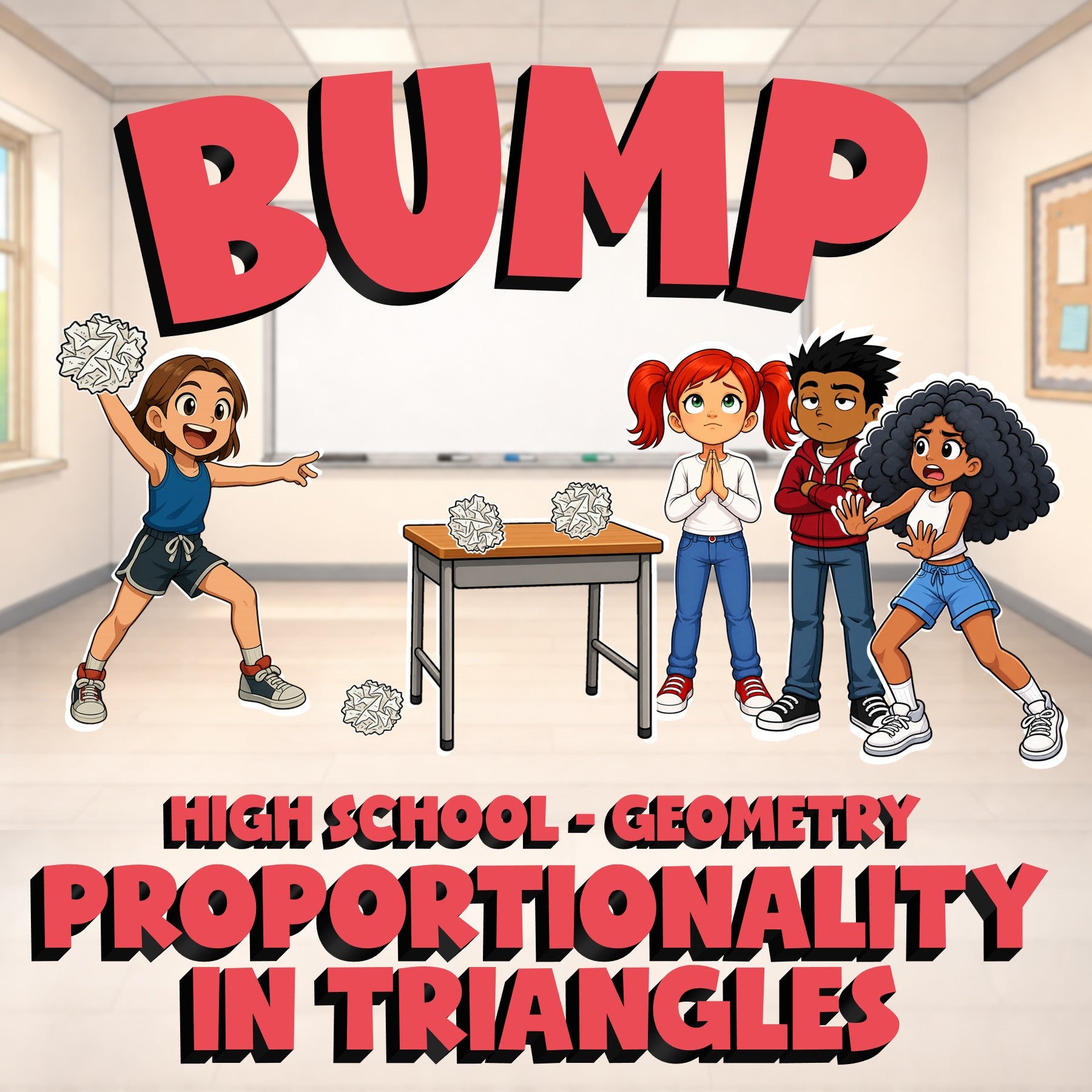 Proportionality in Triangles BUMP Math Game - No Prep Geometry Review Activity
