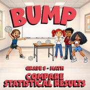 Compare Statistical Results BUMP Math Game - No Prep Grade 8 Review Activity