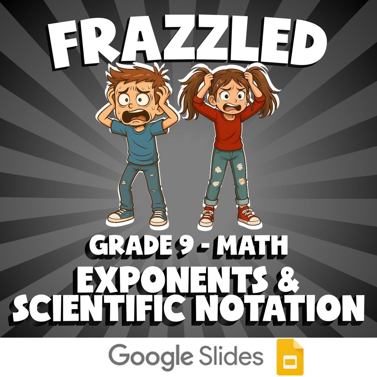 Exponents & Scientific Notation FRAZZLED Math Game - No Prep Grade 9 Review