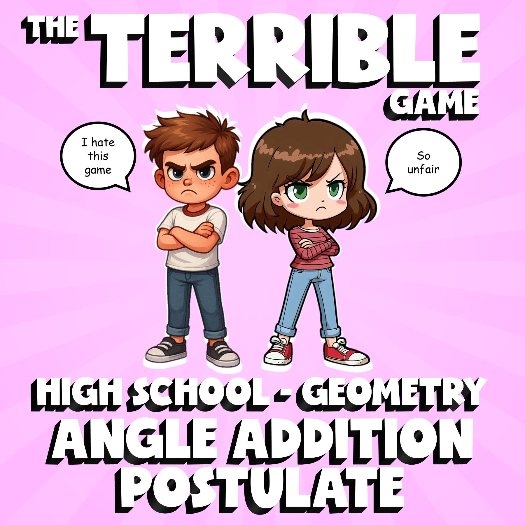 Angle Addition Postulate THE TERRIBLE GAME - No Prep Geometry Math Review