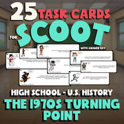 The 1970s Turning Point SCOOT TASK CARDS U.S. History Game - No Prep Review