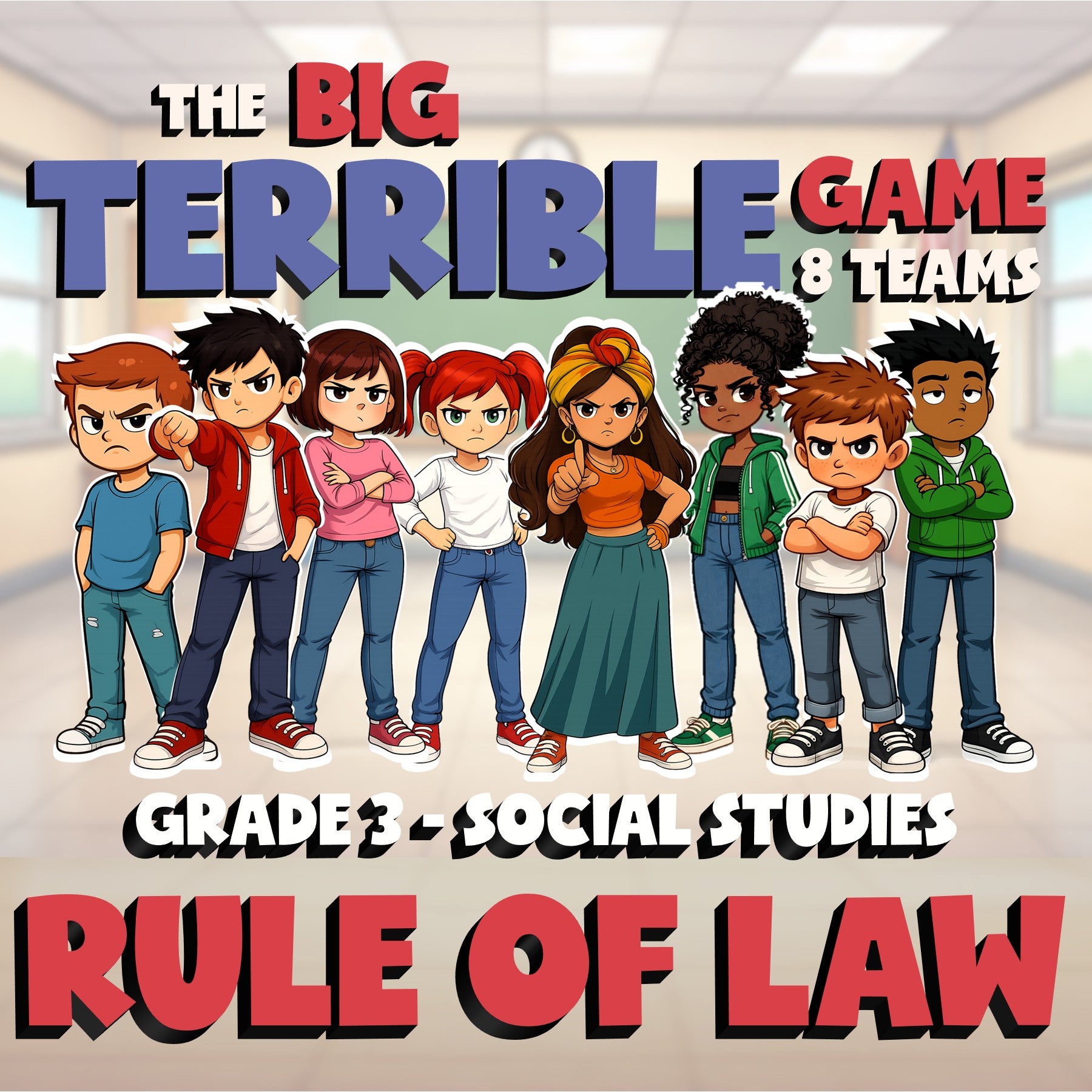 Rule of Law BIG TERRIBLE GAME - No Prep Grade 3 Socials Review Activity