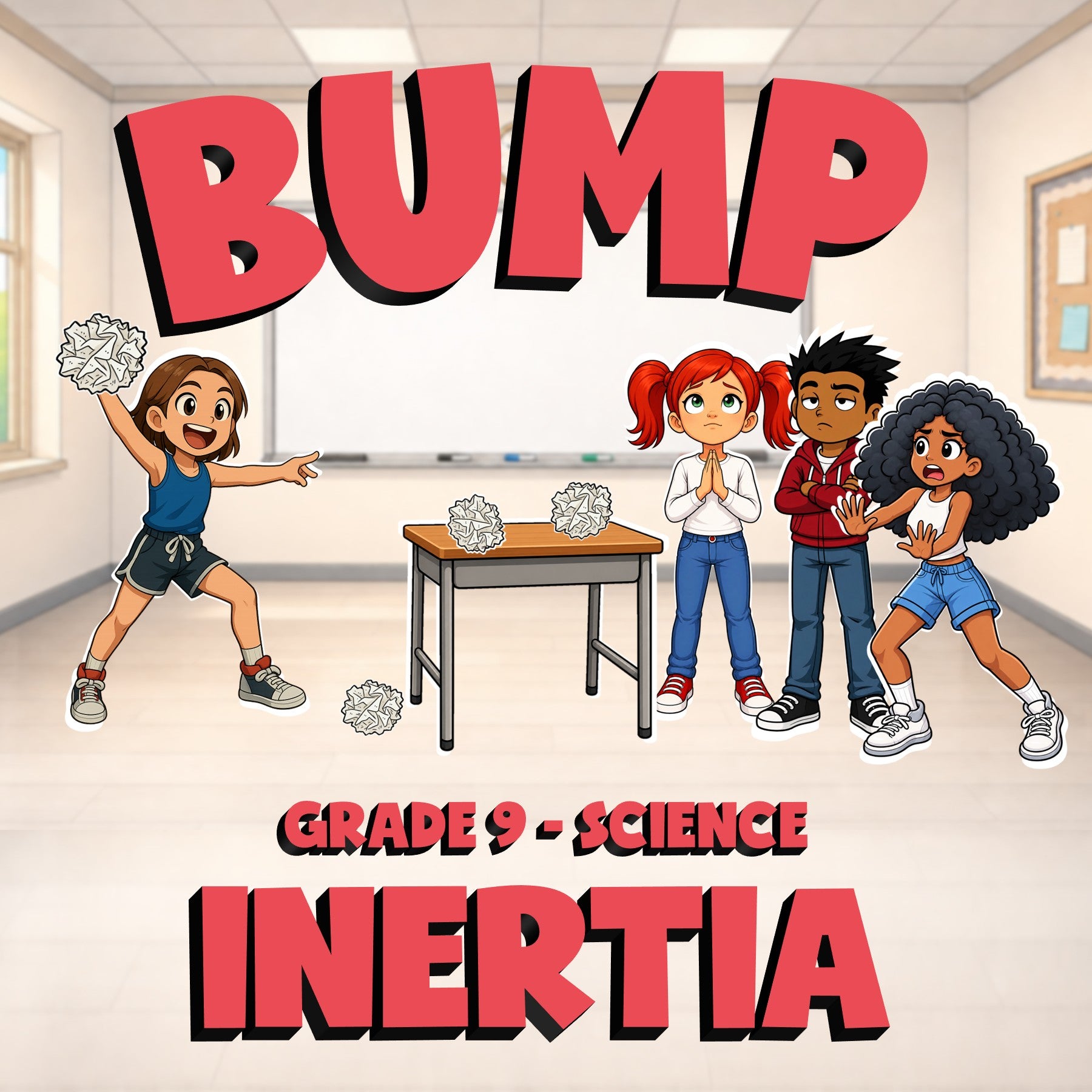 Inertia BUMP Science Game - No Prep Grade 9 Review Activity