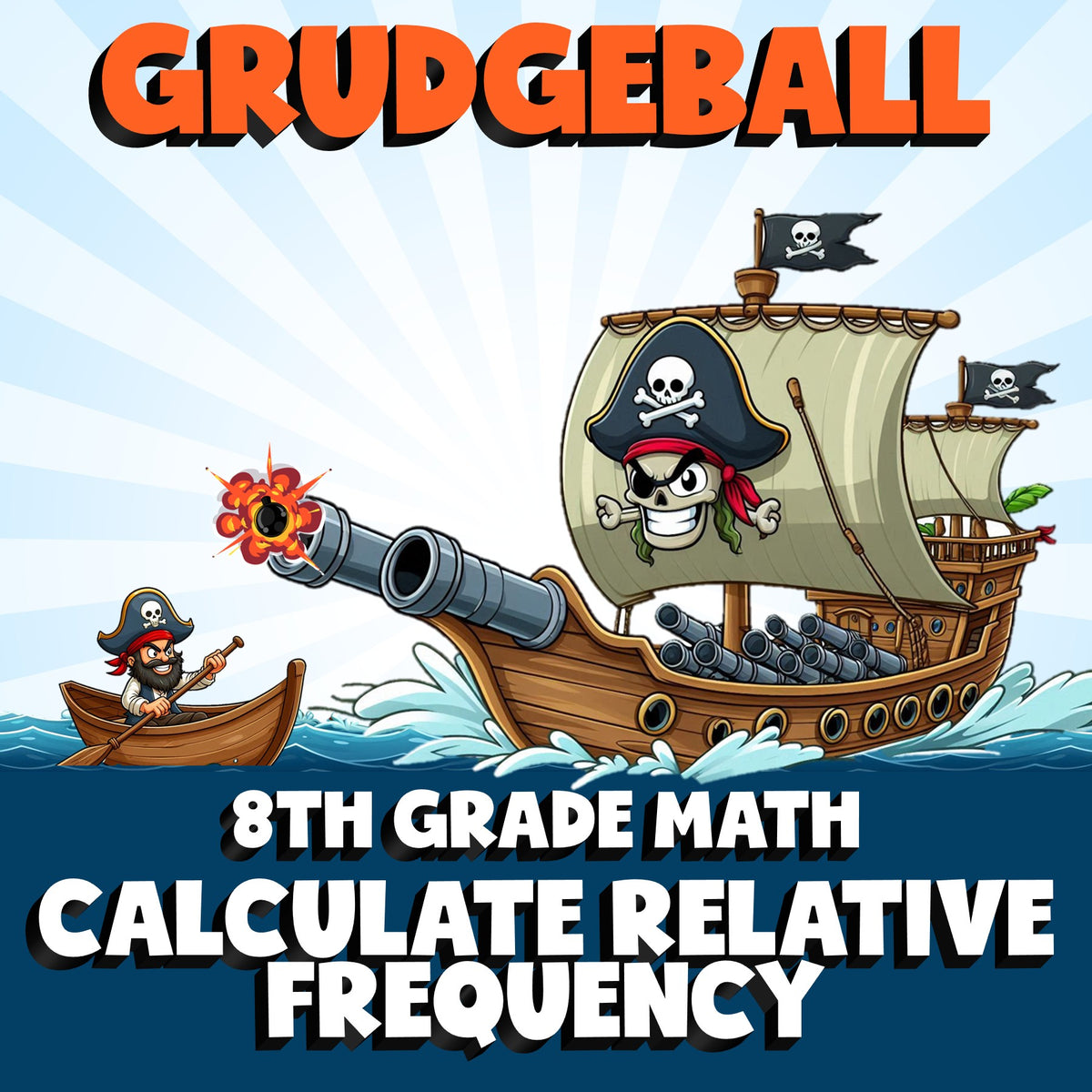 Calculate Relative Frequency GRUDGEBALL Math Game - No Prep Grade 8 Review