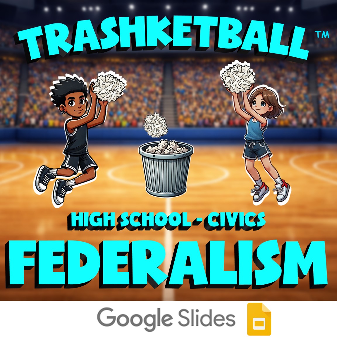 Federalism TRASHKETBALL Civics Game - No Prep Review Activity