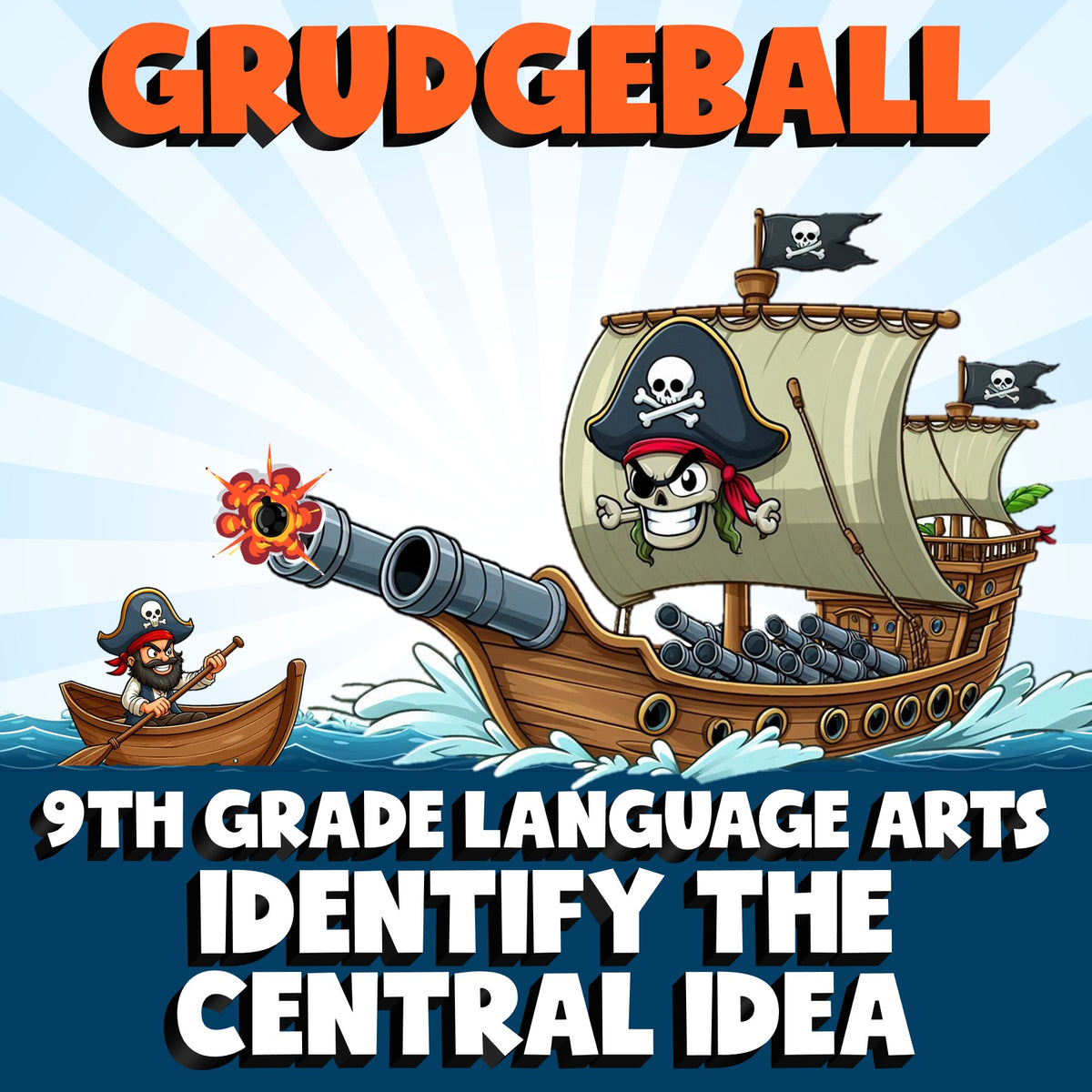 Identify the Central Idea GRUDGEBALL ELA Game - No Prep Grade 9 Review Activity