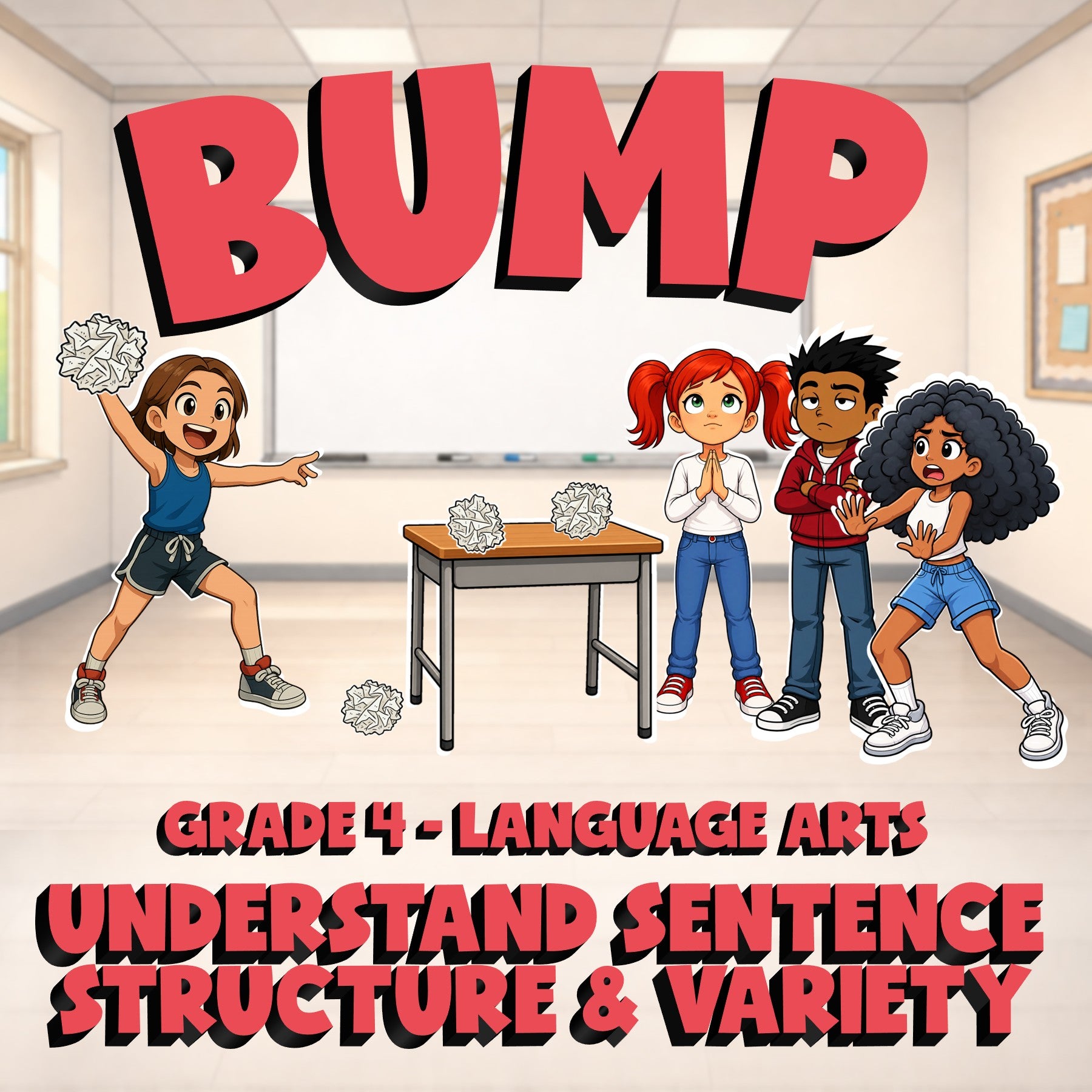 Understand Sentence Structure & Variety BUMP ELA Game - No Prep Grade 4 Review