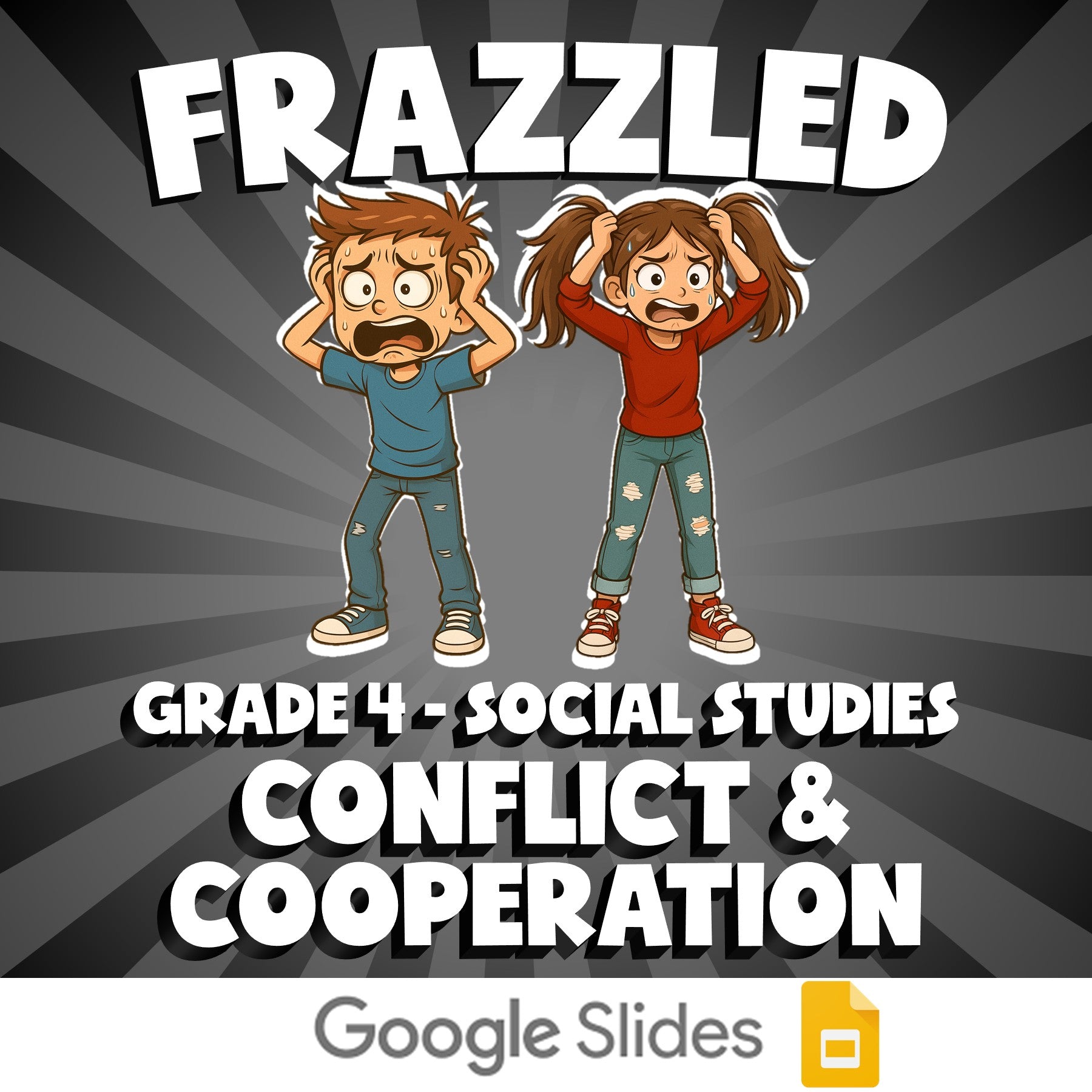 Conflict & Cooperation FRAZZLED Socials Game - No Prep Grade 4 Review Activity