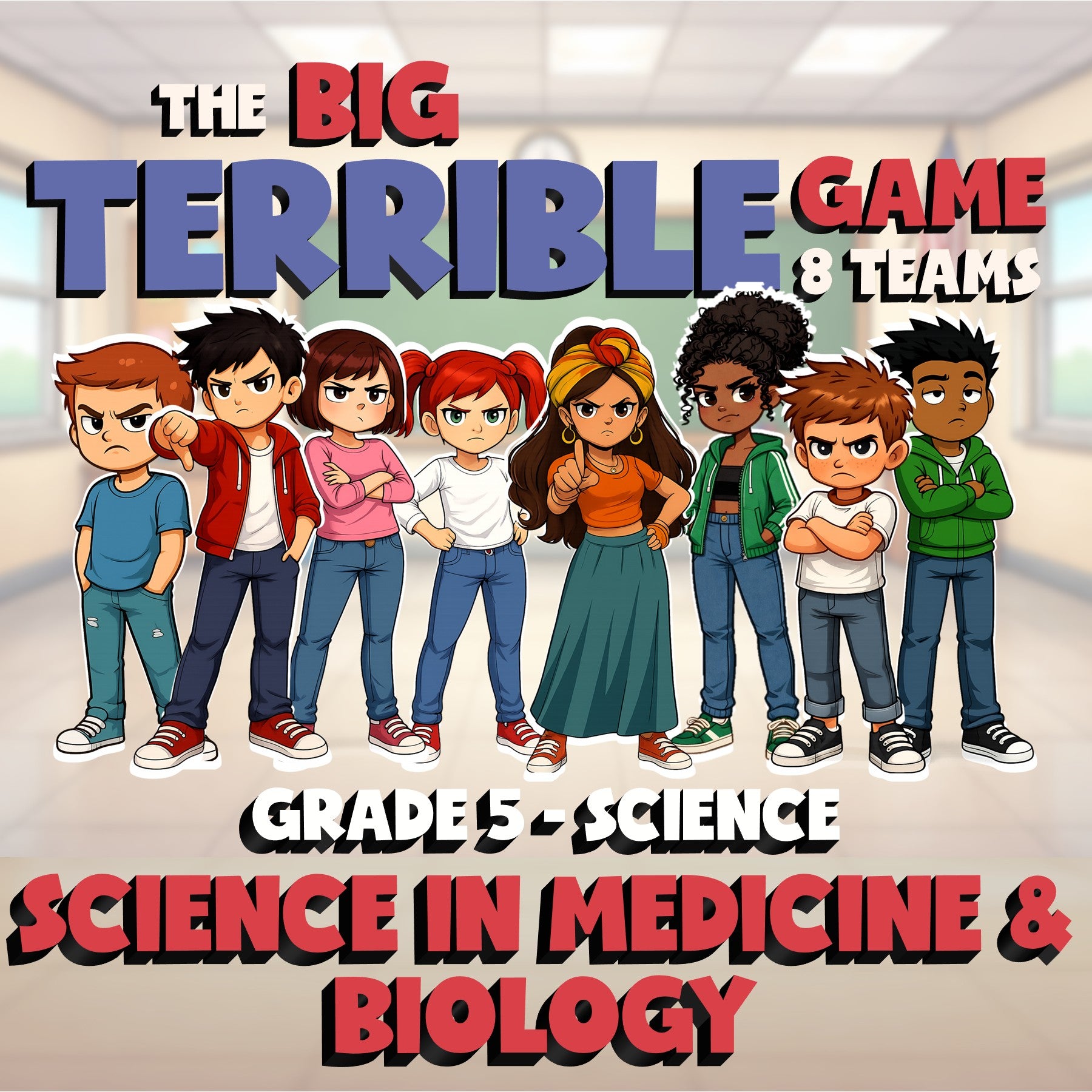 Science in Medicine & Biology BIG TERRIBLE GAME - No Prep Grade 5 Science Review