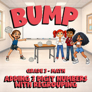 Adding 3 Digit Numbers with Regrouping BUMP Math Game - No Prep Grade 3 Review