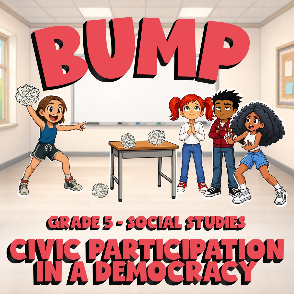 Civic Participation in a Democracy BUMP Socials Game - No Prep Grade 5 Review