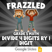 Divide 4 Digits by 1 Digit FRAZZLED Math Game - No Prep Grade 5 Review Activity