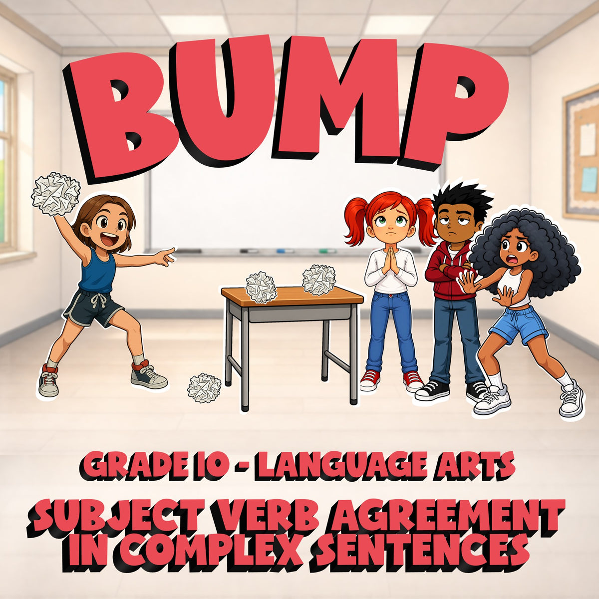 Subject Verb Agreement in Complex Sentences BUMP ELA Game - No Prep Grade 10