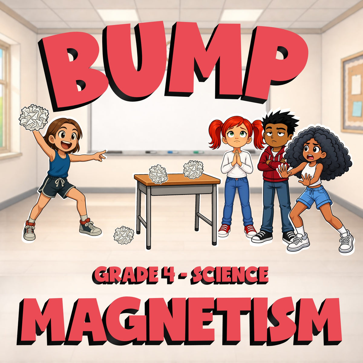 Magnetism BUMP Science Game - No Prep Grade 4 Review Activity