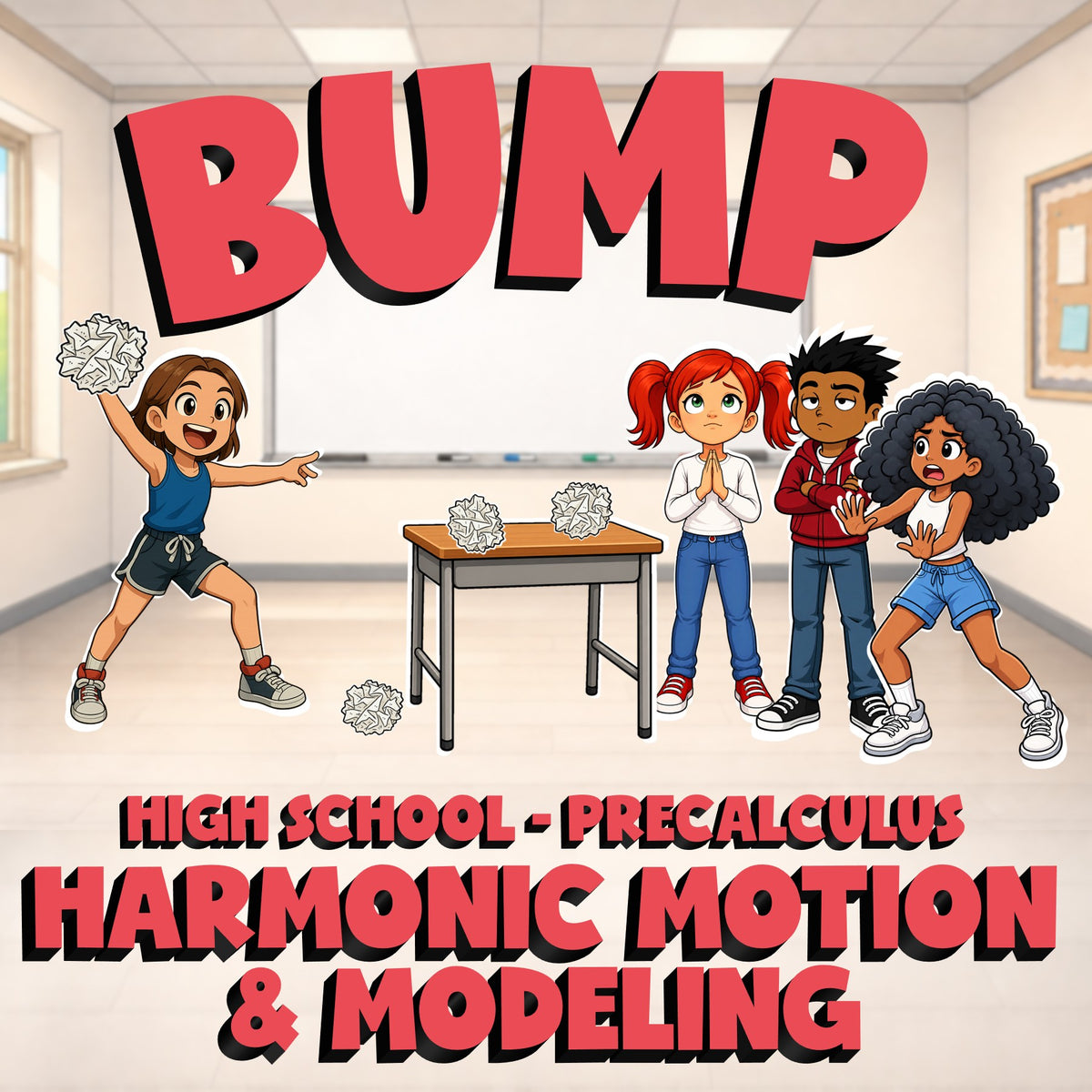Harmonic Motion & Modeling BUMP Math Game - No Prep PreCalculus Review Activity