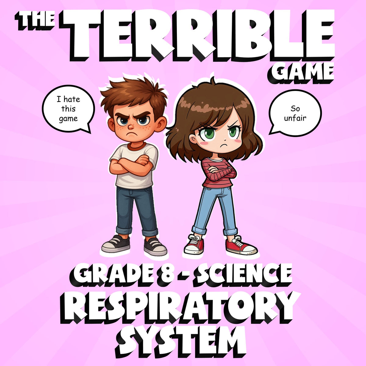 Respiratory System THE TERRIBLE GAME - No Prep Grade 8 Science Review Activity