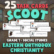 Eastern Orthodox Christianity SCOOT TASK CARDS Socials Game - No Prep Grade 7