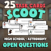 Open Questions SCOOT TASK CARDS Science Game - No Prep Astronomy Review Activity