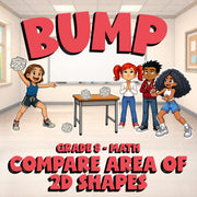 Compare Area of 2D Shapes BUMP Math Game - No Prep Grade 8 Review Activity