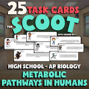 Metabolic Pathways in Humans SCOOT TASK CARDS Science Game - No Prep AP Biology