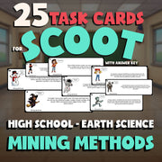 Mining Methods SCOOT TASK CARDS Game - No Prep Earth Science Review Activity
