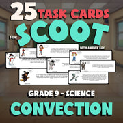 Convection SCOOT TASK CARDS Science Game - No Prep Grade 9 Review Activity