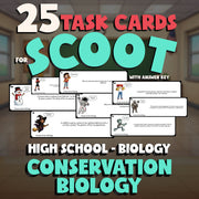 Conservation Biology SCOOT TASK CARDS Science Game - No Prep Biology Review
