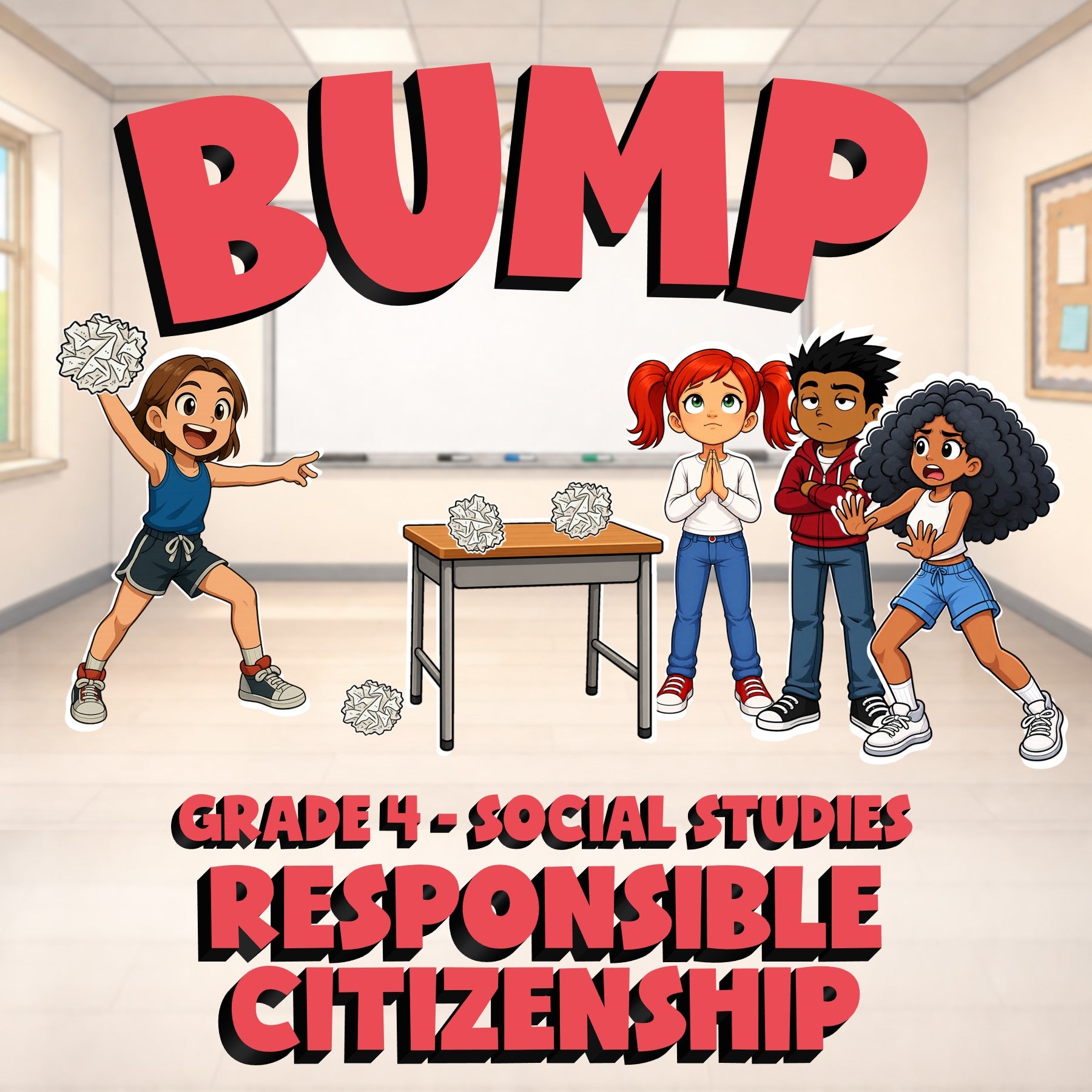 Responsible Citizenship BUMP Socials Game - No Prep Grade 4 Review Activity