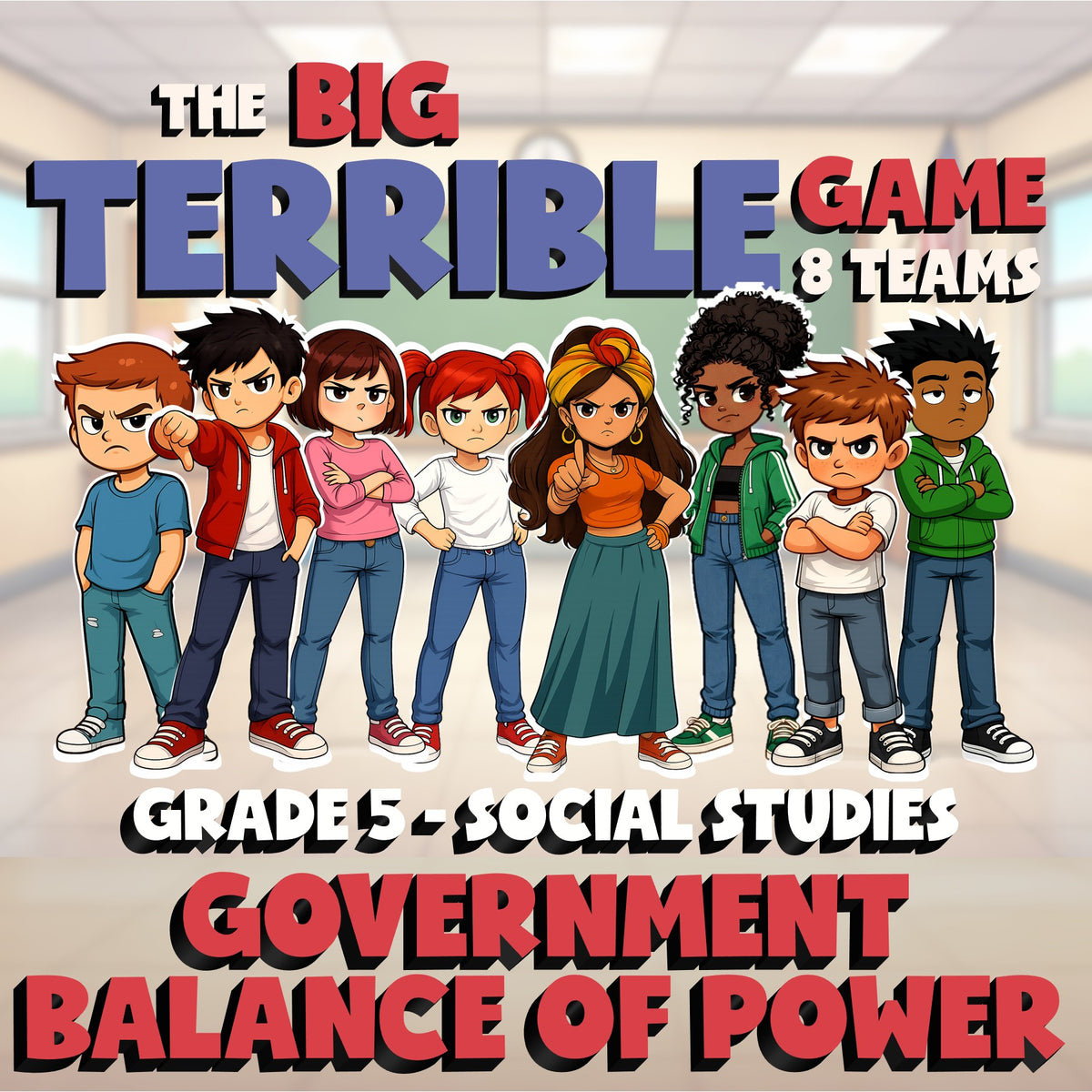 Government Balance of Power BIG TERRIBLE GAME - No Prep Grade 5 Socials Review