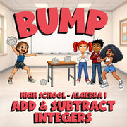 Add & Subtract Integers BUMP Math Game - No Prep Algebra 1 Review Activity