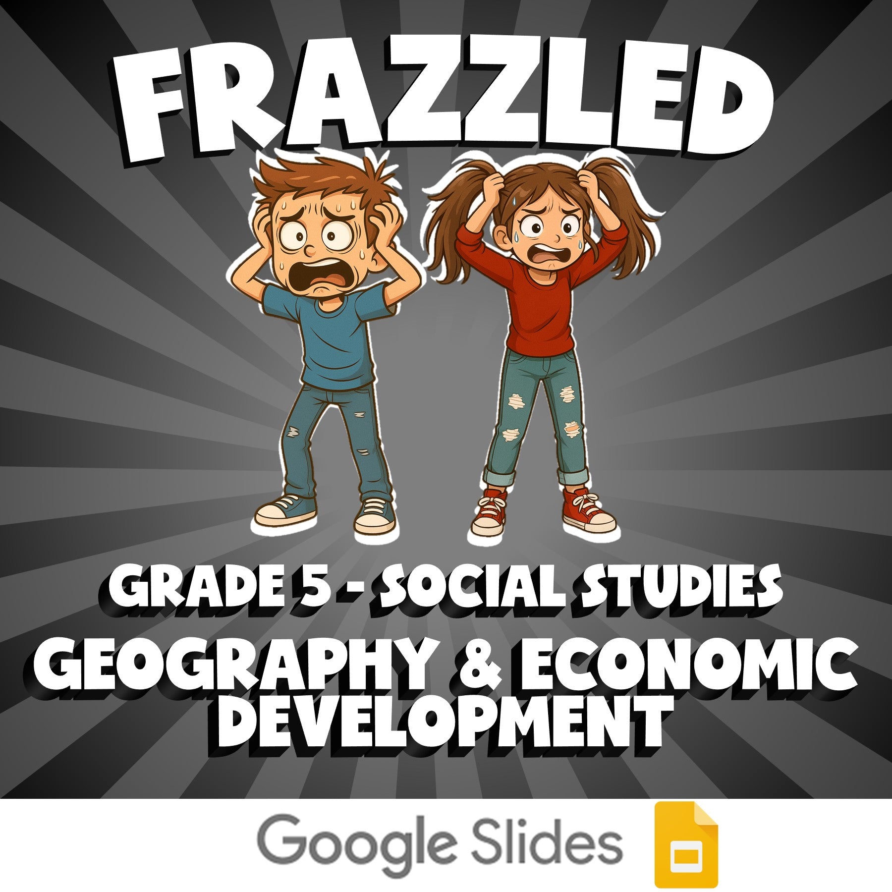 Geography & Economic Development FRAZZLED Socials Game - No Prep Grade 5 Review