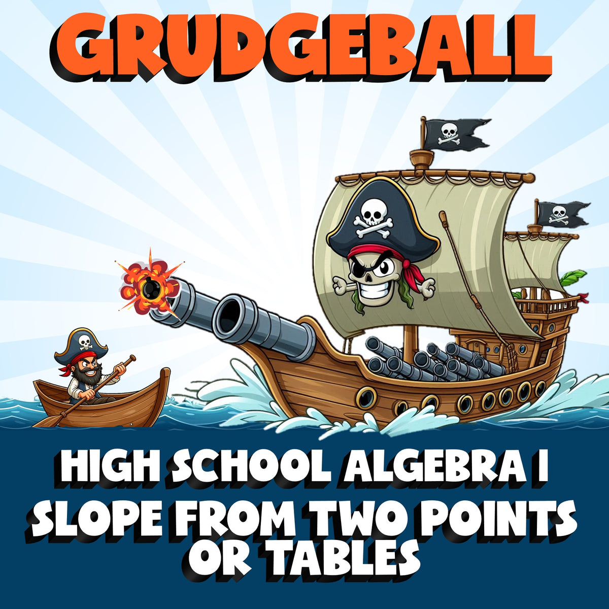Slope from Two Points or Tables GRUDGEBALL Math Game - No Prep Algebra 1 Review