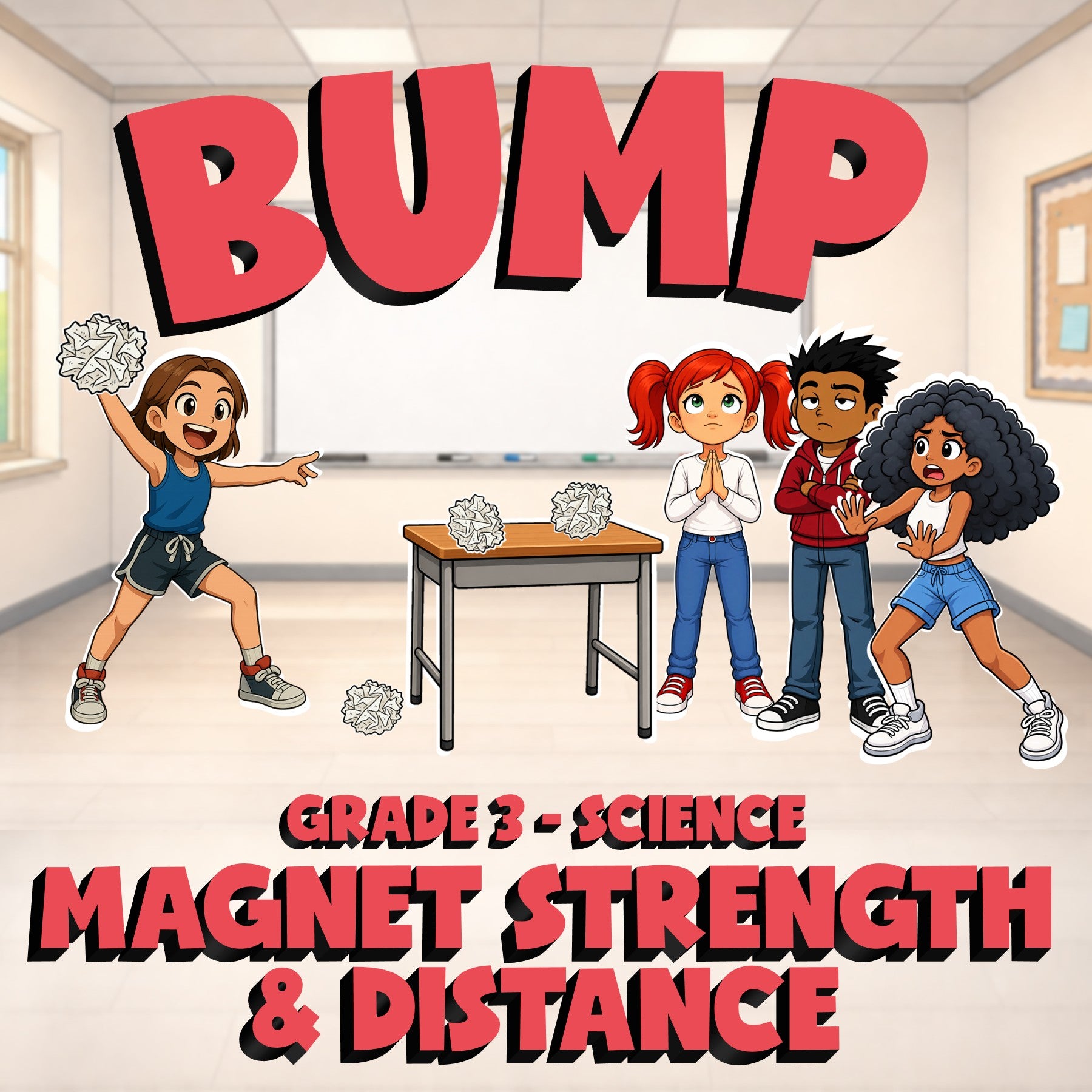 Magnet Strength & Distance BUMP Science Game - No Prep Grade 3 Review Activity
