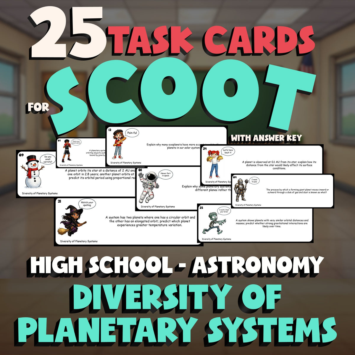 Diversity of Planetary Systems SCOOT TASK CARDS Science Game - No Prep Astronomy