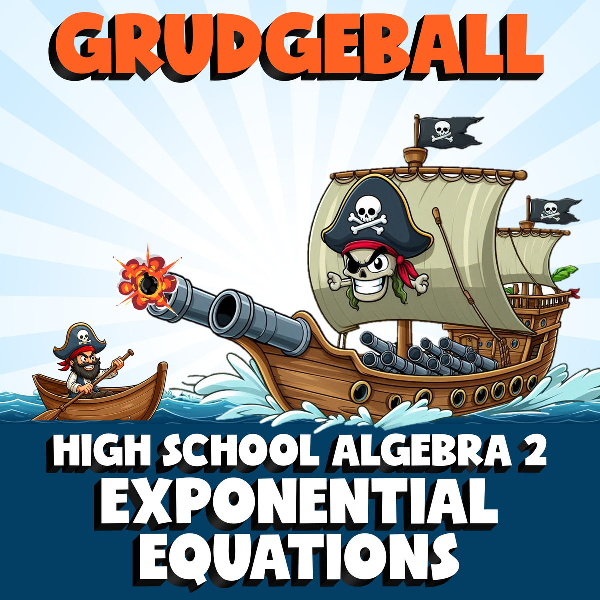 Exponential Equations GRUDGEBALL Math Game - No Prep Algebra 2 Review Activity