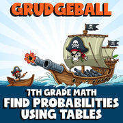 Find Probabilities Using Tables GRUDGEBALL Math Game - No Prep Grade 7 Review