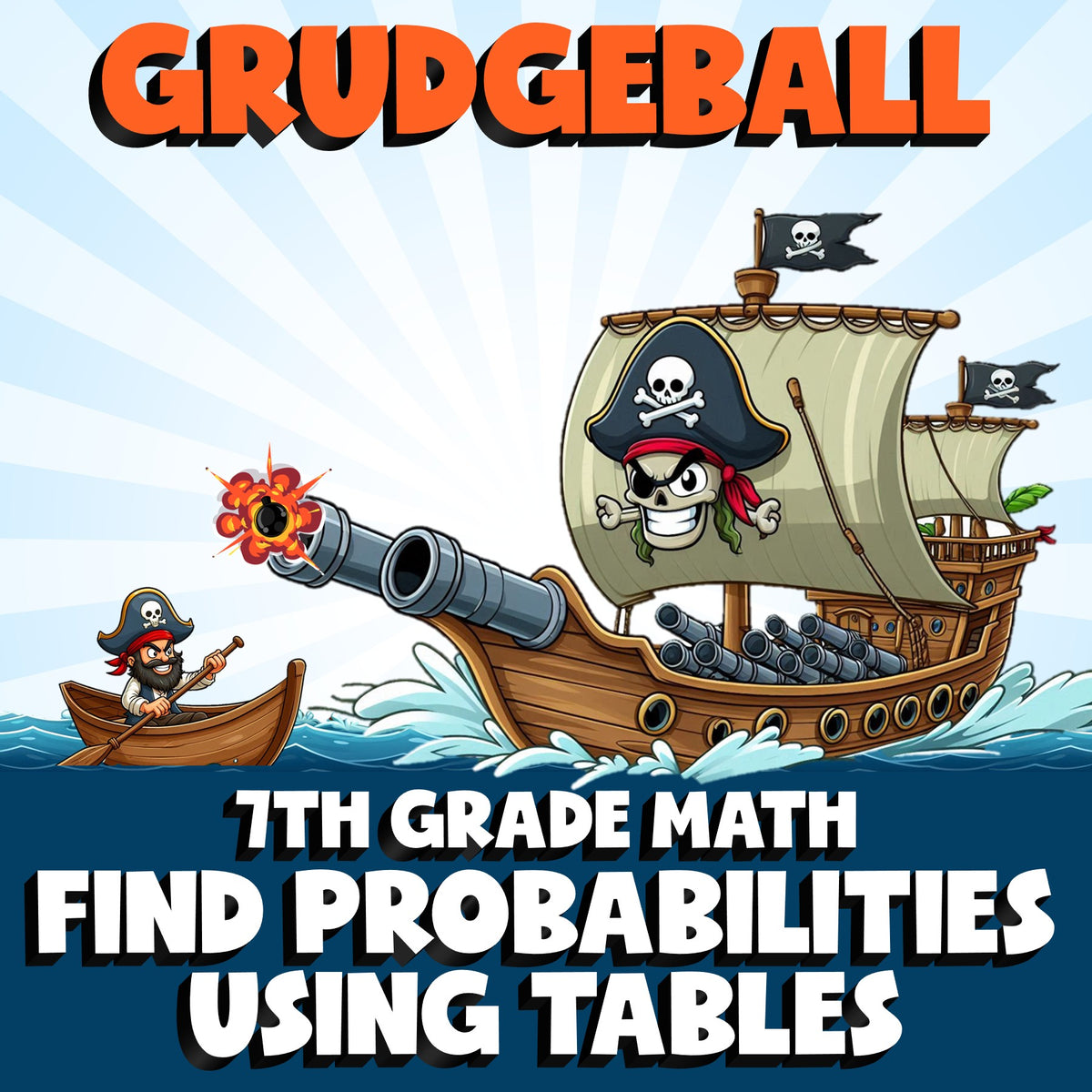Find Probabilities Using Tables GRUDGEBALL Math Game - No Prep Grade 7 Review