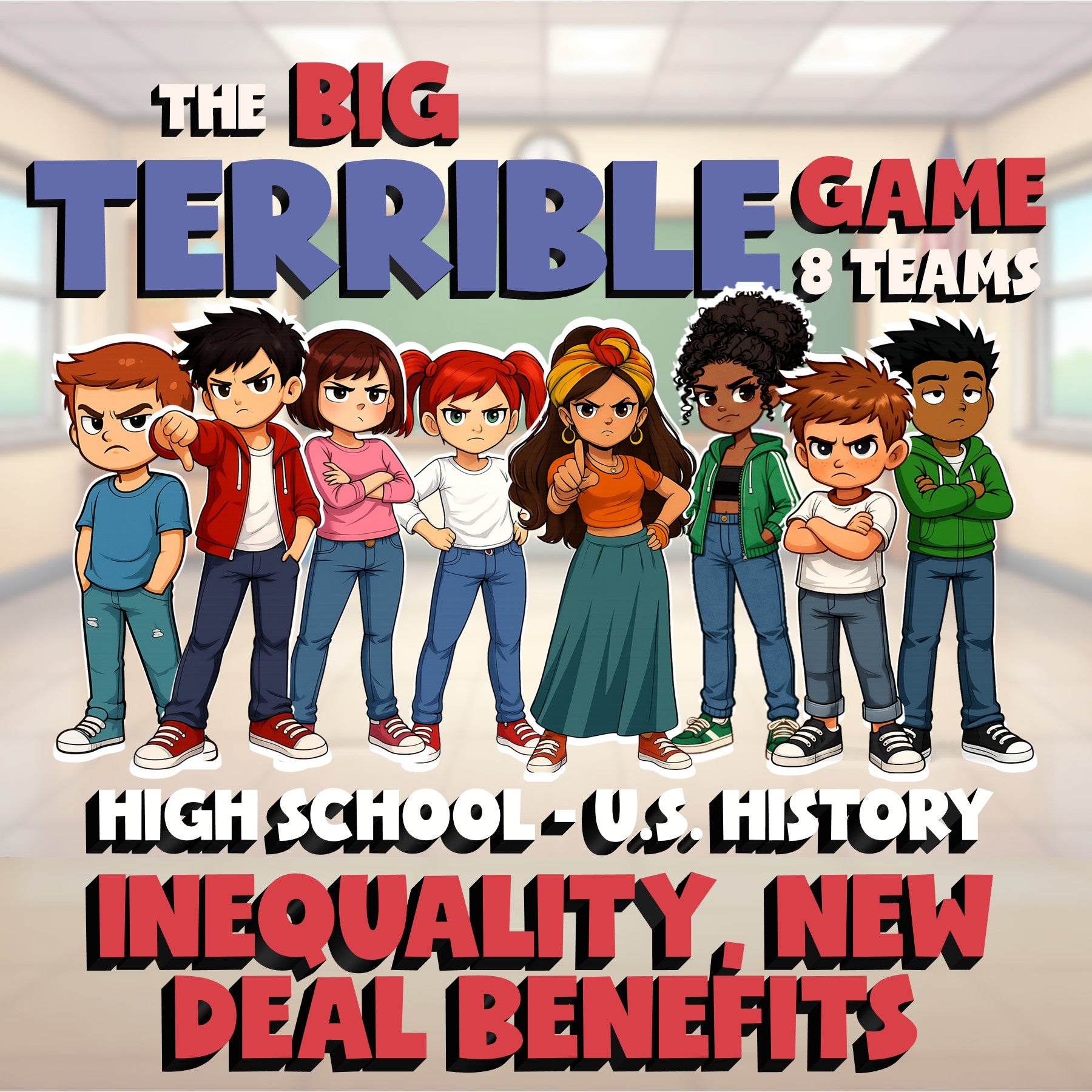Inequality, New Deal Benefits BIG TERRIBLE GAME - No Prep U.S. History Review