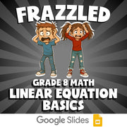 Linear Equation Basics FRAZZLED Math Game - No Prep Grade 8 Review Activity