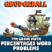 Percentages Word Problems GRUDGEBALL Math Game - No Prep Grade 7 Review Activity