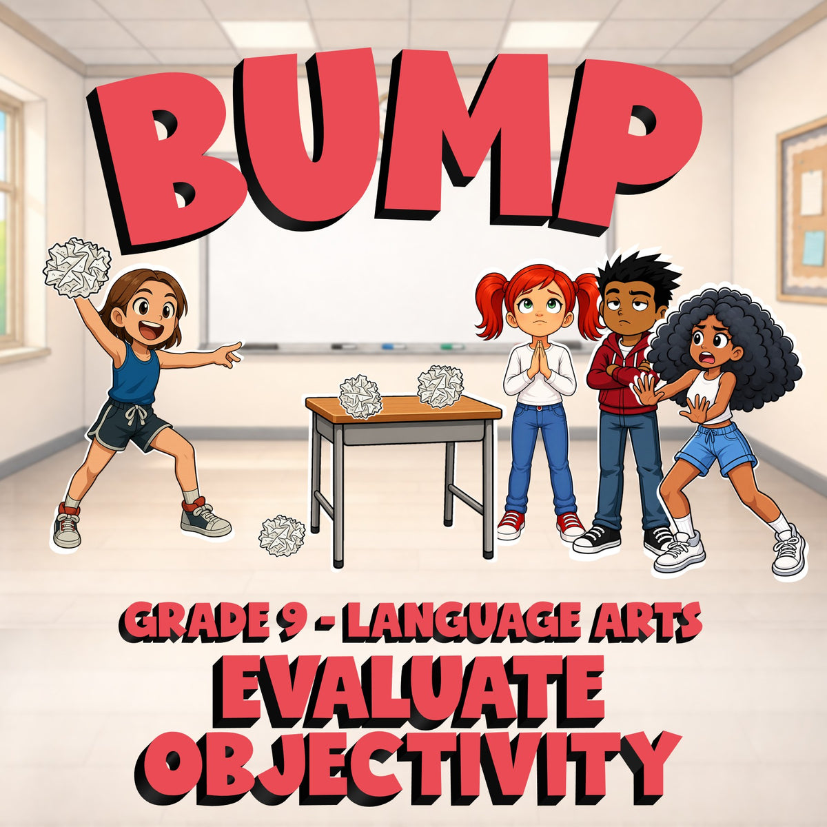 Evaluate Objectivity BUMP ELA Game - No Prep Grade 9 Review Activity