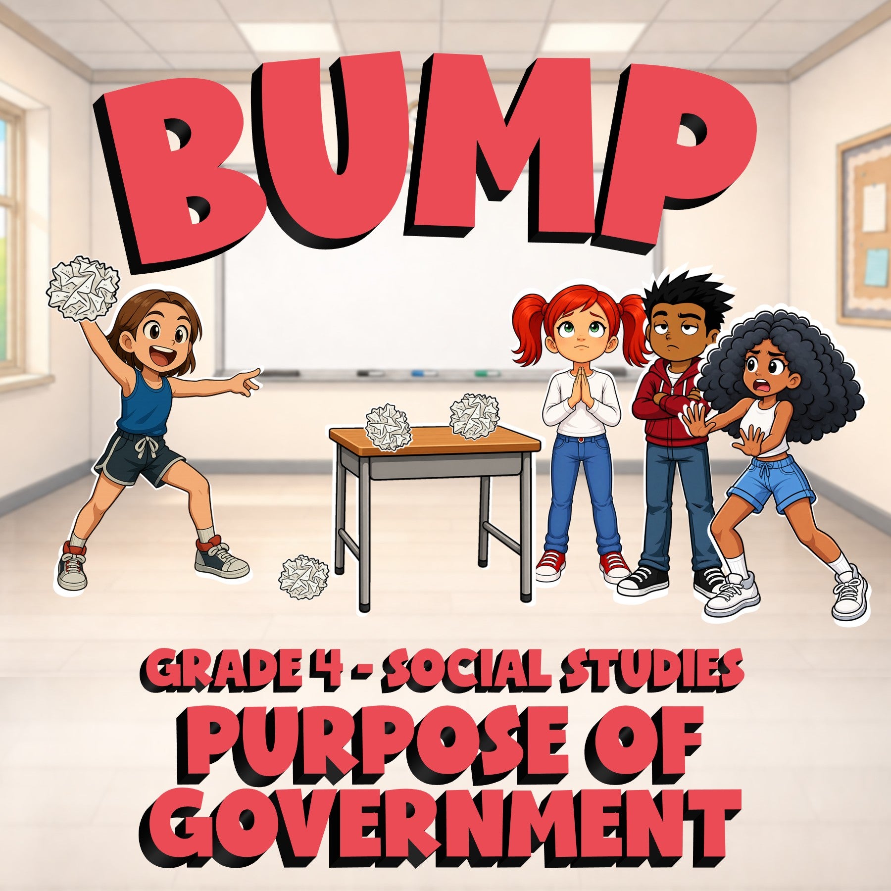 Purpose of Government BUMP Socials Game - No Prep Grade 4 Review Activity