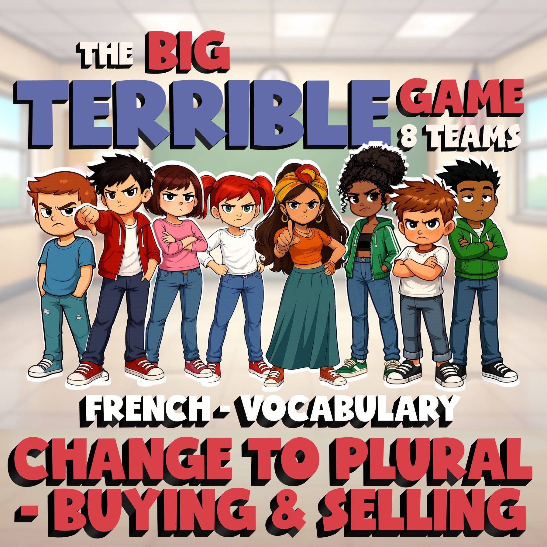 Change to Plural - Buying & Selling BIG TERRIBLE GAME - No Prep French Exercise